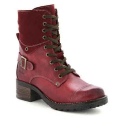 Crave Combat Boot -Fashion Shoe Store 16023 RED l