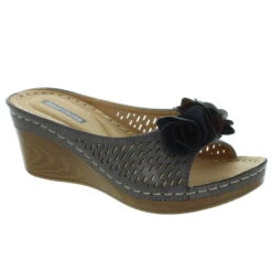 Julliet Slip On Wedge Sandal -Fashion Shoe Store 22443 PEWTER l