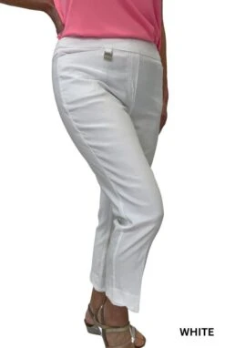 Women's Scallop Hem Capri Pants -Fashion Shoe Store 23016 WHITE l