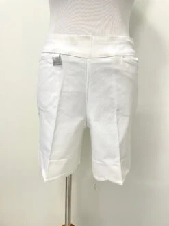 Women's Scallop Hem Shorts -Fashion Shoe Store 23446 WHITE l