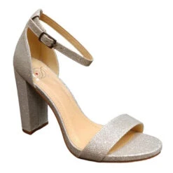 Delicious Shiner Block Heel -Fashion Shoe Store 24747 SILVER l