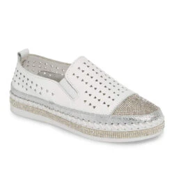 Bernie Mev Glitter Sneaker -Fashion Shoe Store 25914 WHT l