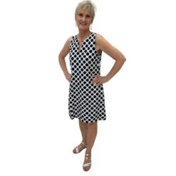 Lulu B V- Neck Cut Swing Dress -Fashion Shoe Store 26207 RBLW l