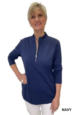 Quarter Zip Jacket -Fashion Shoe Store 27453 NAVY l