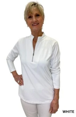 Quarter Zip Jacket -Fashion Shoe Store 27453 WHITE l