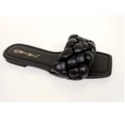 Braided Sandlas -Fashion Shoe Store 28048 BLACK l