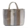 Silver Gold White Stripes Tote