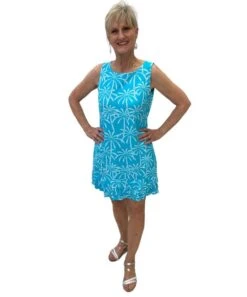 Sleeveless Ruffle Dress Print -Fashion Shoe Store 32200 PRCT l