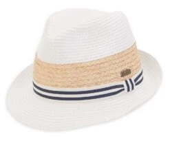 Braid Fedora -Fashion Shoe Store 32232 WHITE l