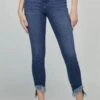 Mid Rise Crop Skinny Fray Jean