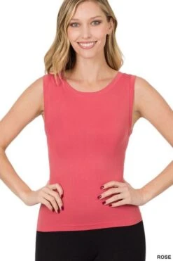 Round Neck Tank -Fashion Shoe Store 32332 ROSE l
